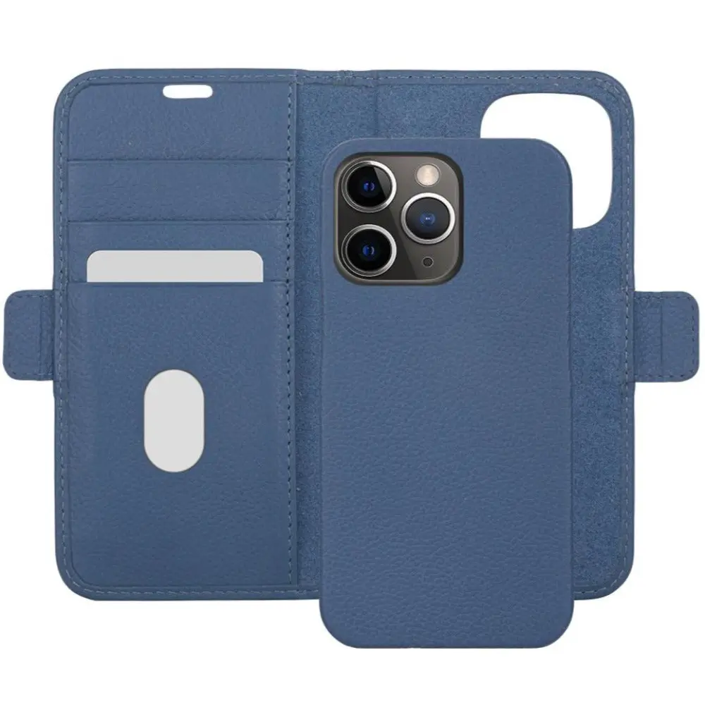iPhone 13 Pro dbramante1928 New York Magnetisk Ekte Skinn Flip Deksel m. Lommebok - Ultra-marine Blue