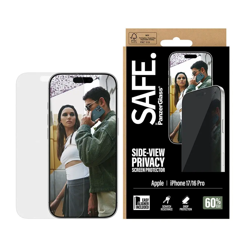 SAFE by PanzerGlass iPhone 17 / 16 Pro Ultra-Wide Fit Skjermbeskyttelsesglass - Privacy Funksjon