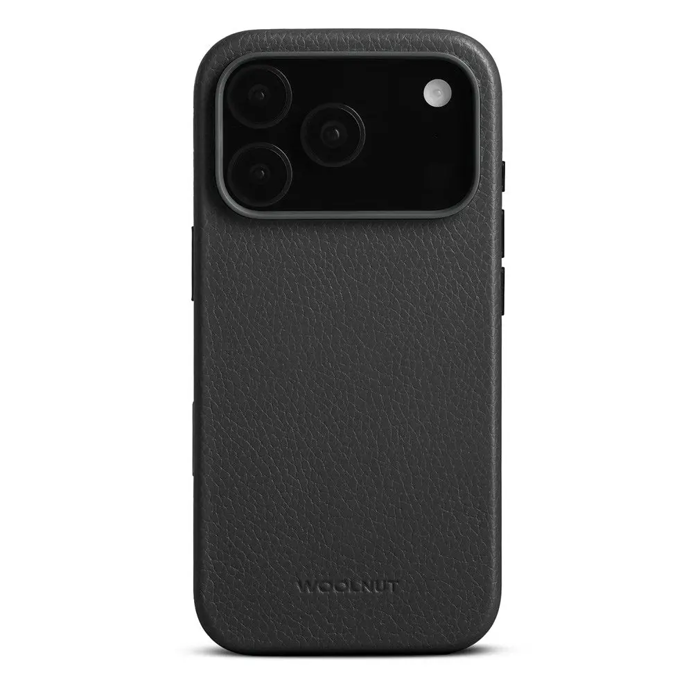 WOOLNUT iPhone 17 Pro Ekte Skinn Deksel - MagSafe Kompatibel - Svart