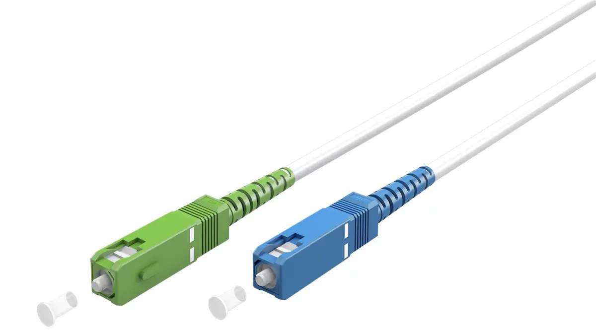 Fiberoptisk kabel (FTTH), Singlemode (OS2) Hvit, hvit (Simplex), 25 m