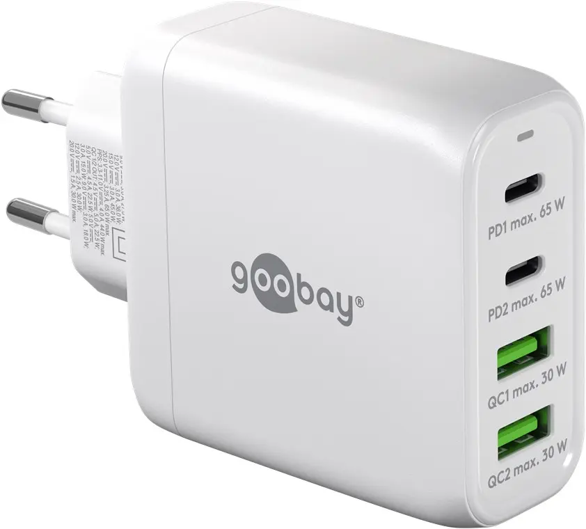 USB-C™ PD GaN multiport hurtiglader (68 W) hvit