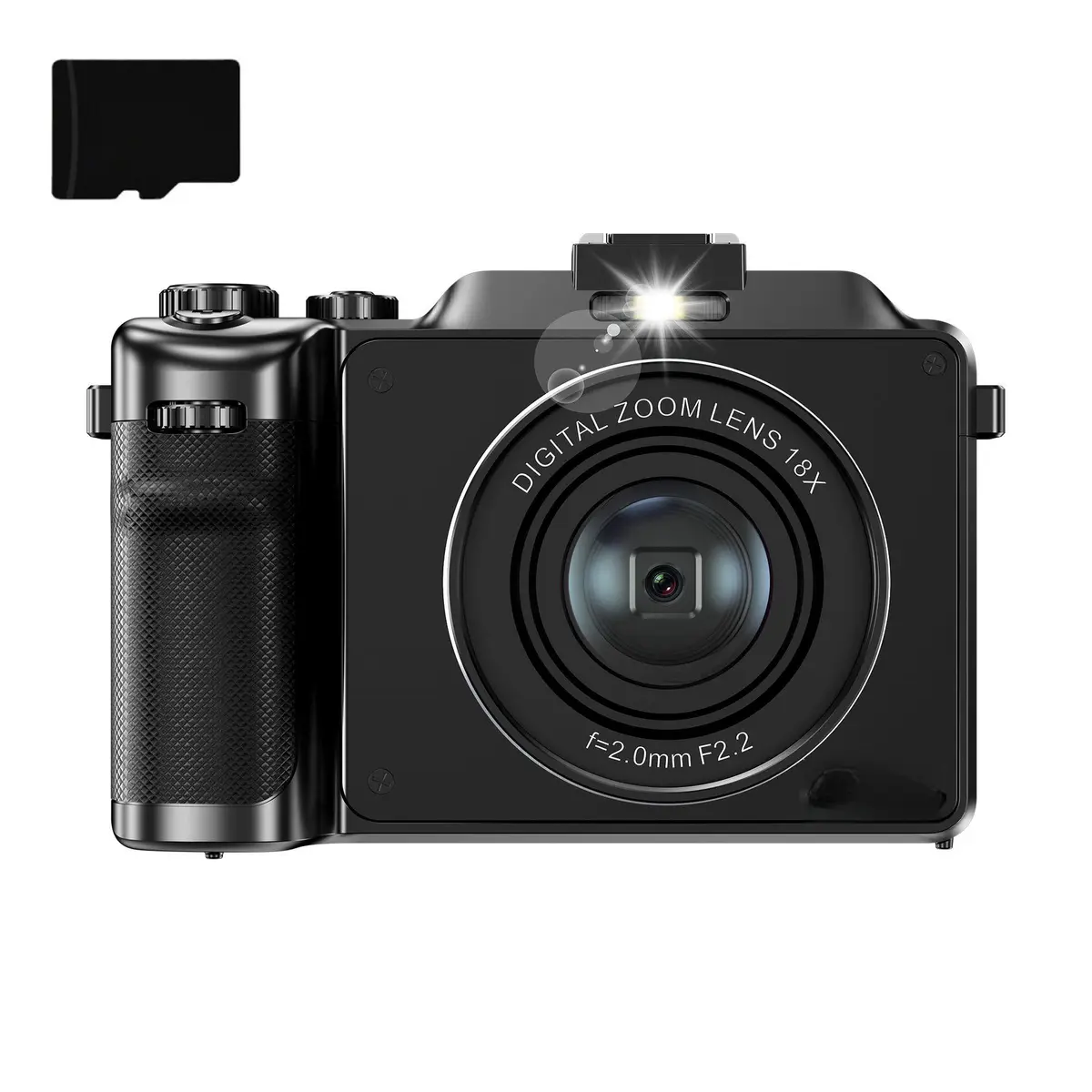 Digitalkamera 4K/48MP/18X digital zoom/autofokus med 32GB TF-minnekort Black