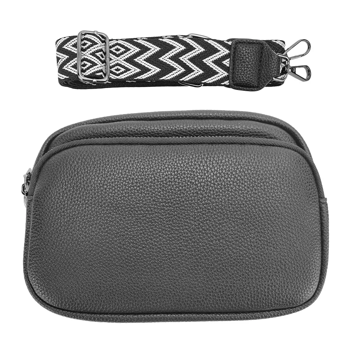 Crossbody-veske, skulderveske av kunstskinn Black