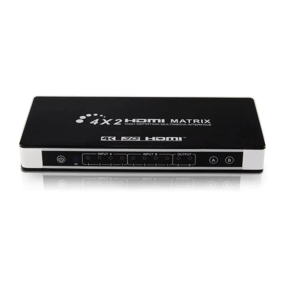 Matrisebryter HDMI 4 x 2 UHD 4K2K 3D med EDID-funksjon