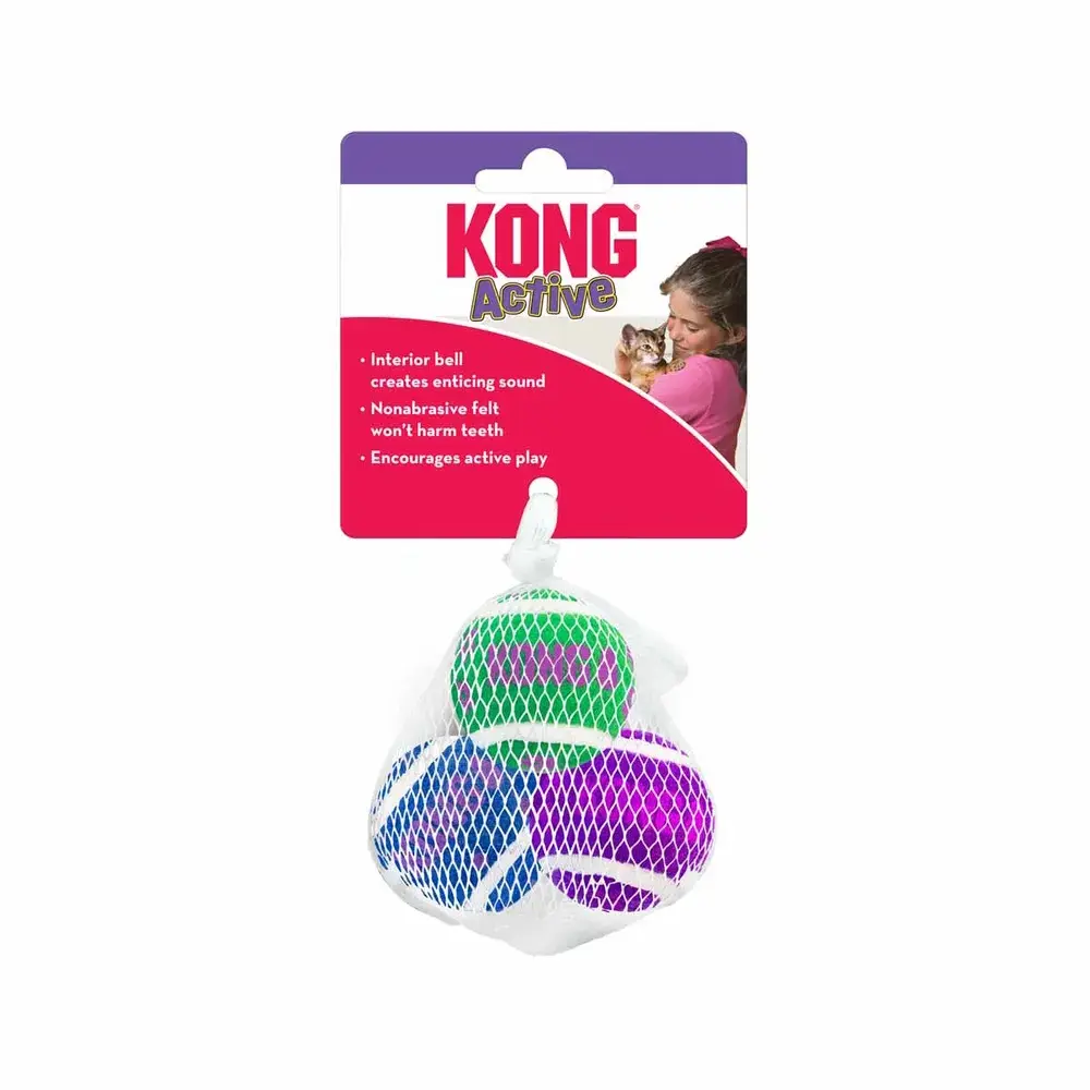 Kong Cat Active Tennisball med Bjelle Ø4cm - Katt i Norge, katters favorittbutikk