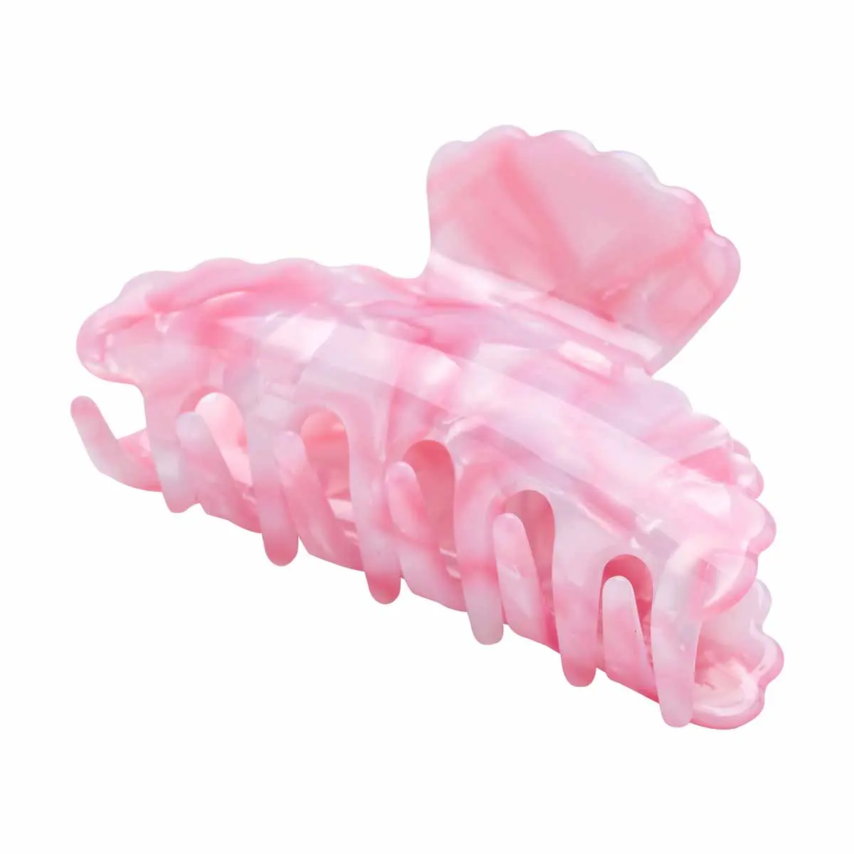 Hårklype Scallop rosa