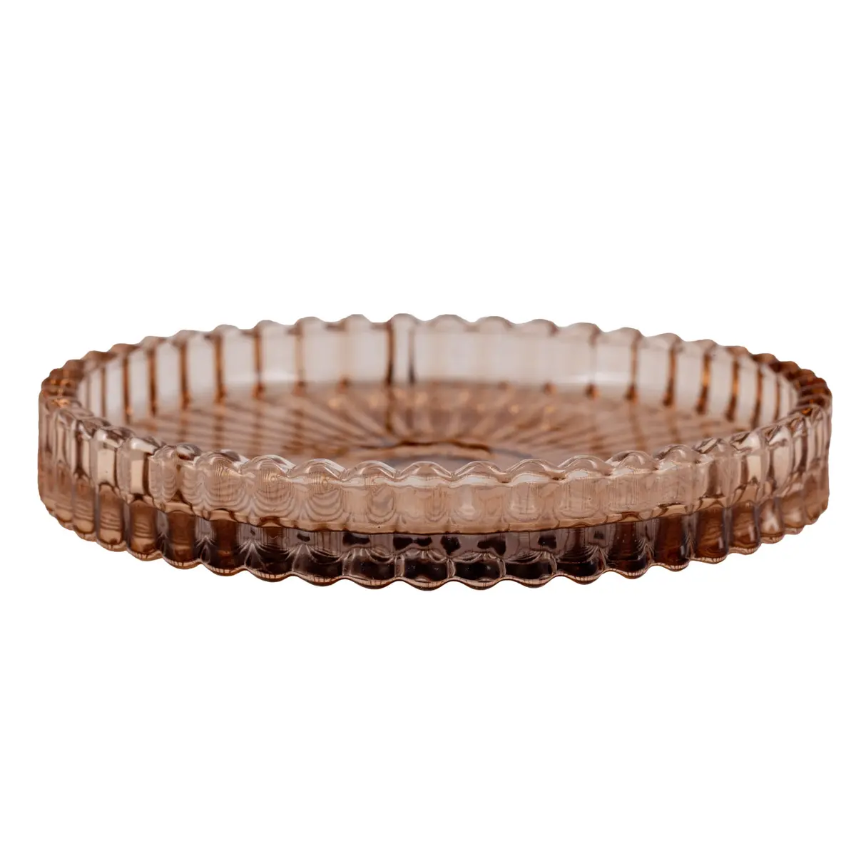Lysholder rille 9cm brun