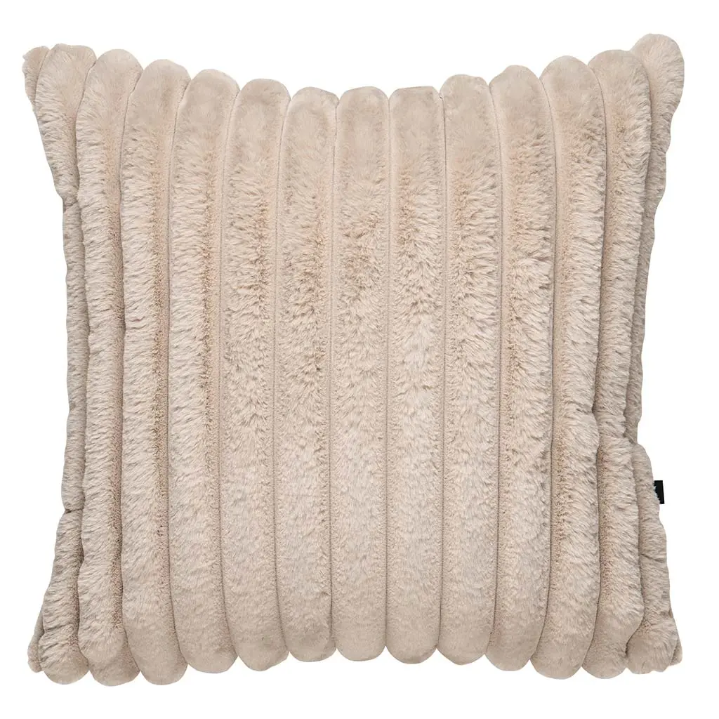 Putetrekk Faux fur striper 48x48cm