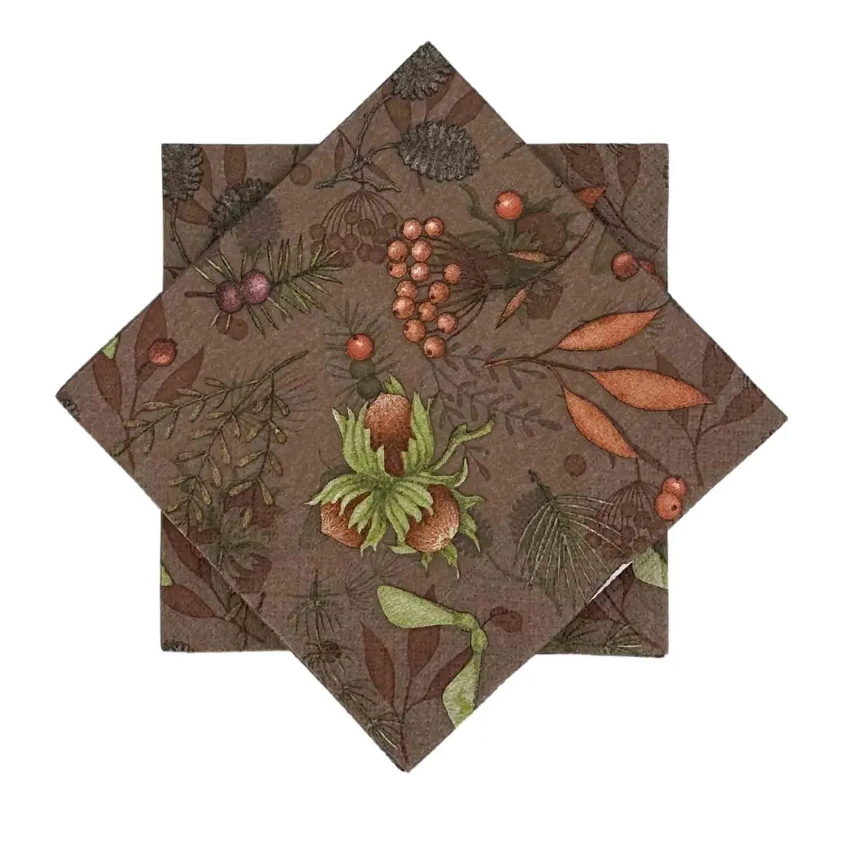 Serviett Autumn fruits Brun