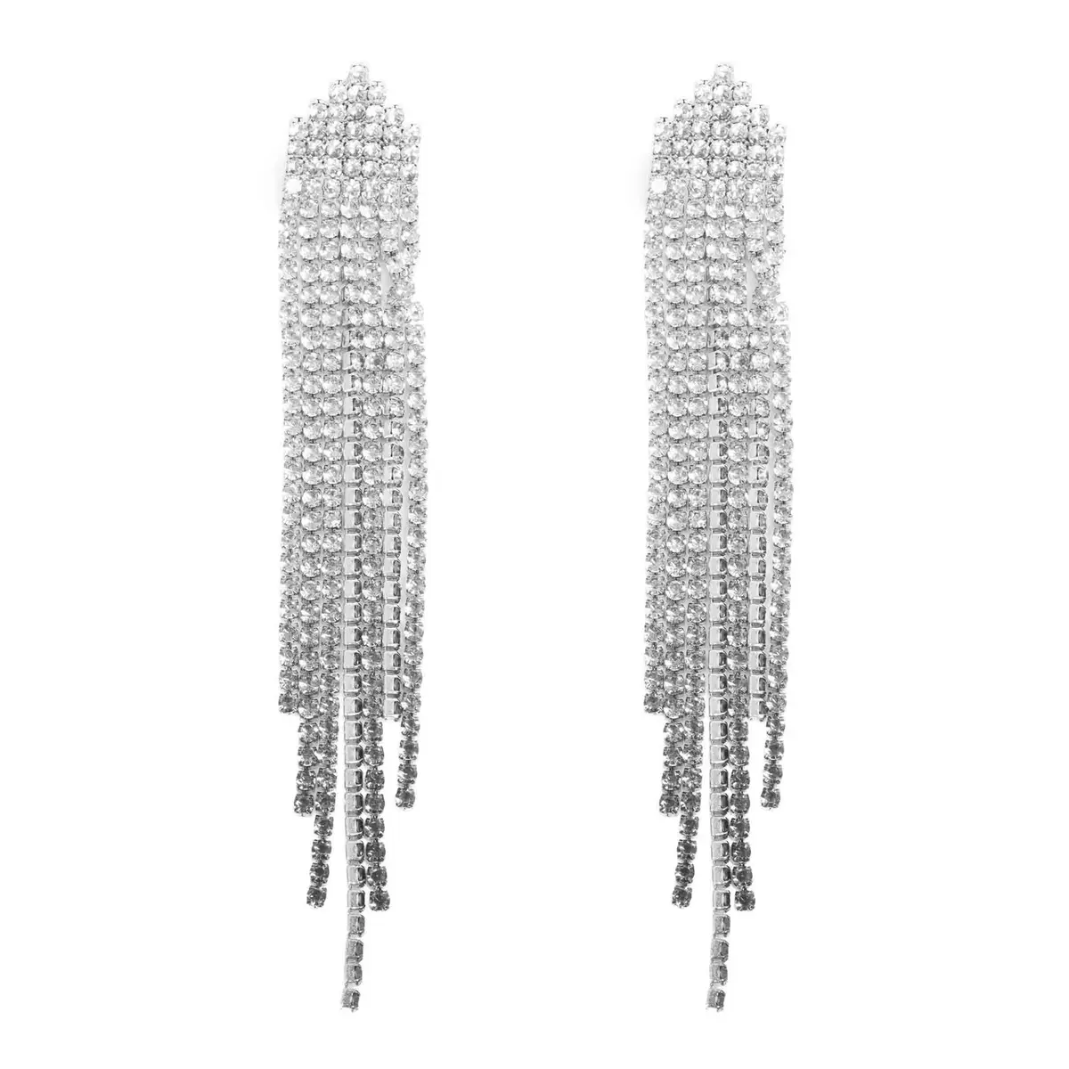 Lange øredobber, silver ombre, Sølv