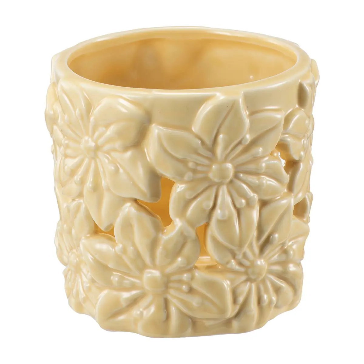 Telysholder Gul blomst 8,6 cm