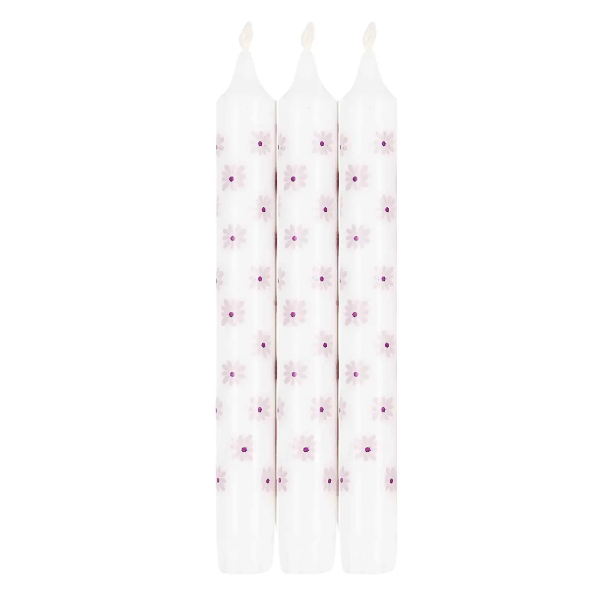 Kronelys sommerblomst 100% stearin 3 pk