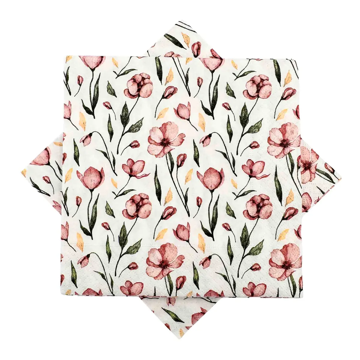 Serviett vårblomst rosa