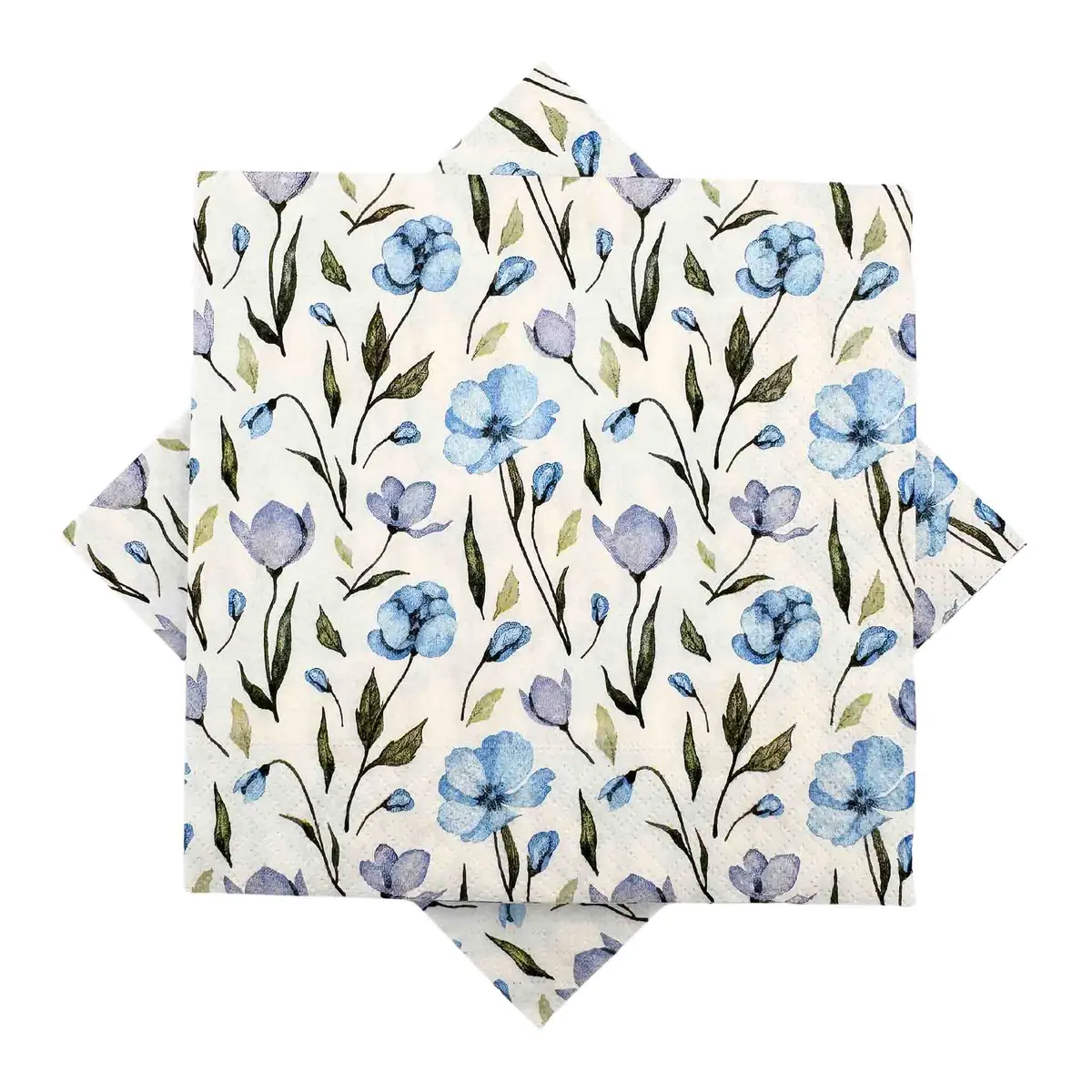 Serviett vårblomst blå