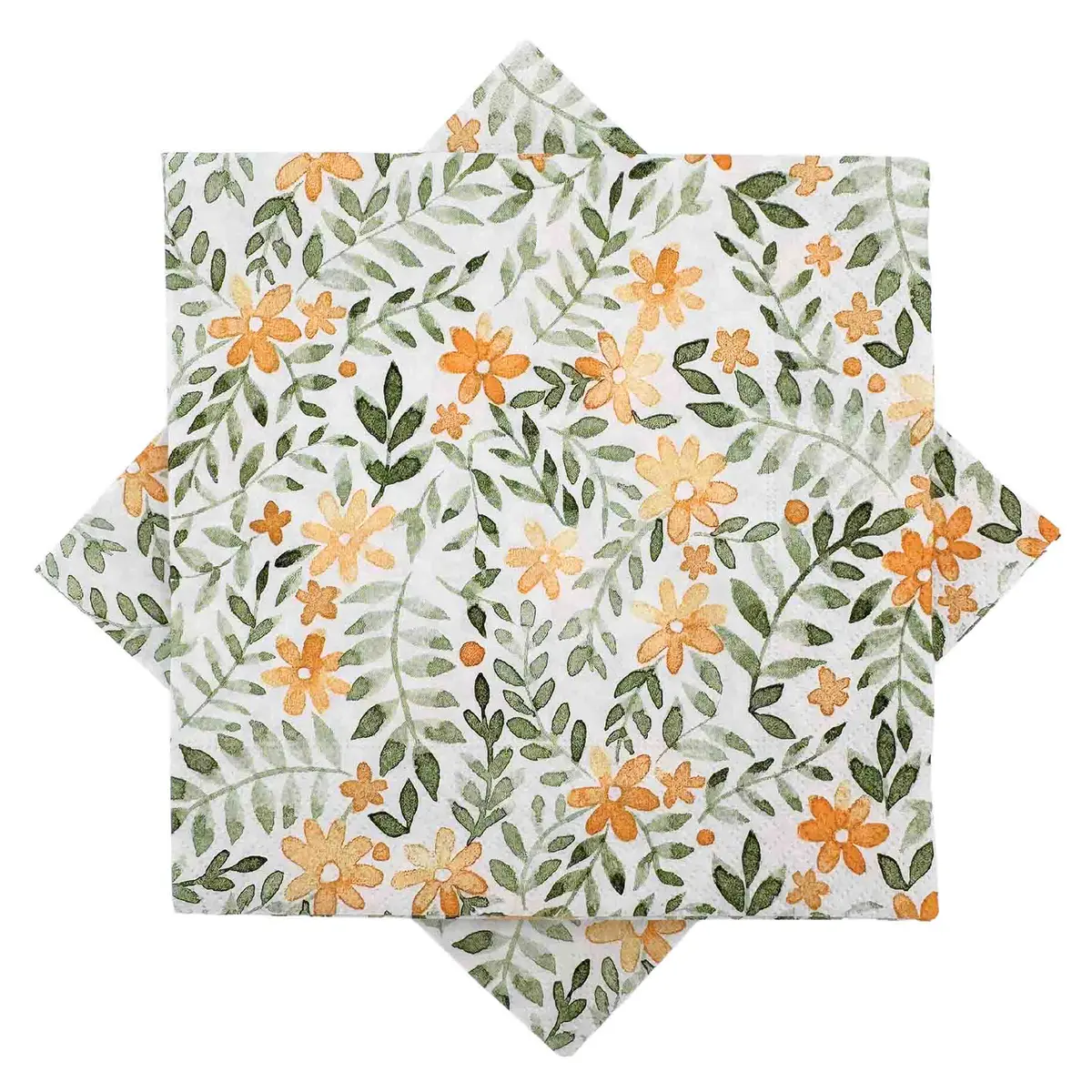 Serviett blomster harmoni gul