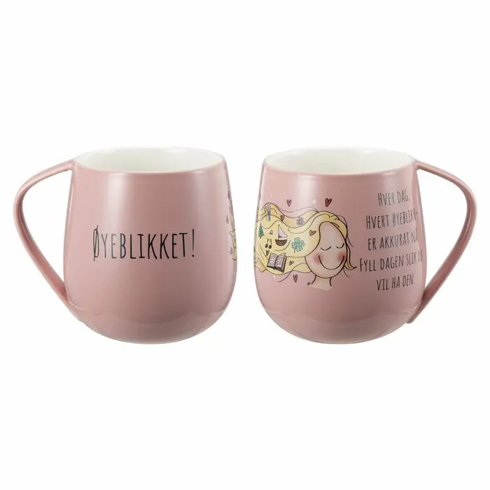 Lykketegning - Øyeblikket Krus 45 cl rosa