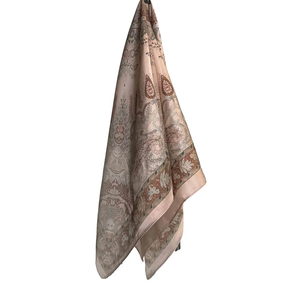 Skjerf Paisley 70x70 cm beige