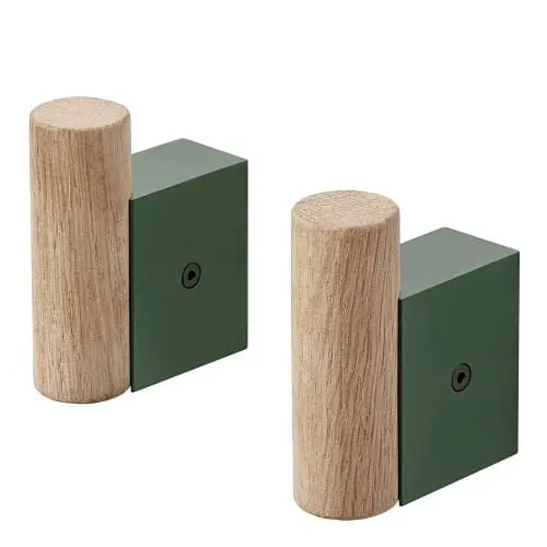 Knagg Attach Eik/Dark Green 2 stk