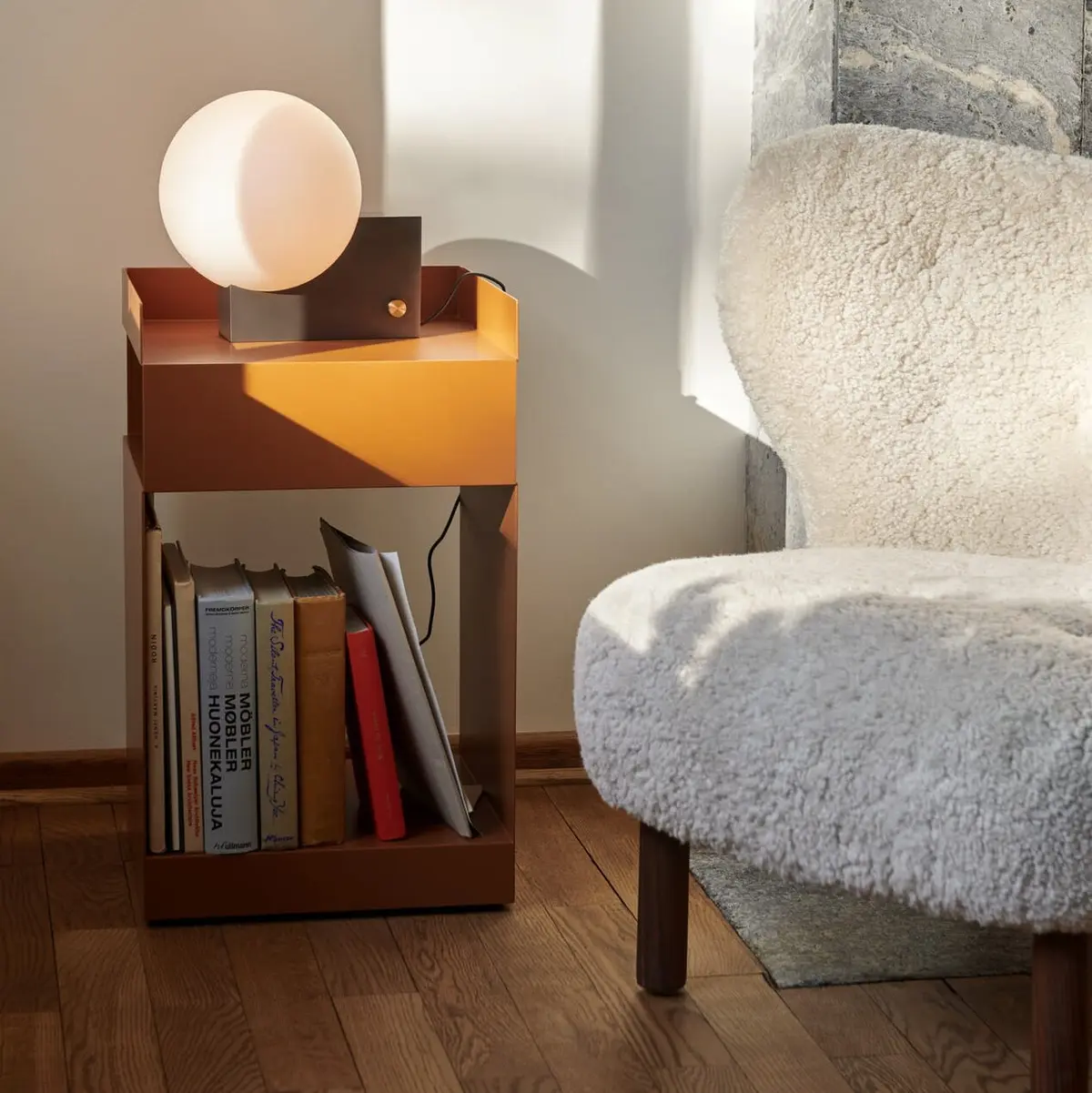 Rotate Sidebord med Oppbevaring SC73 Terracotta