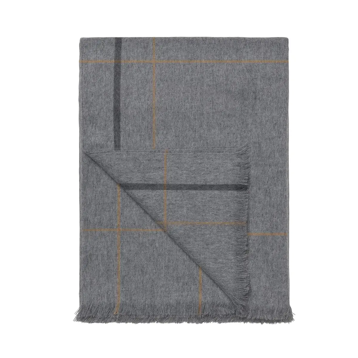 Alpakkapledd Square Light Grey