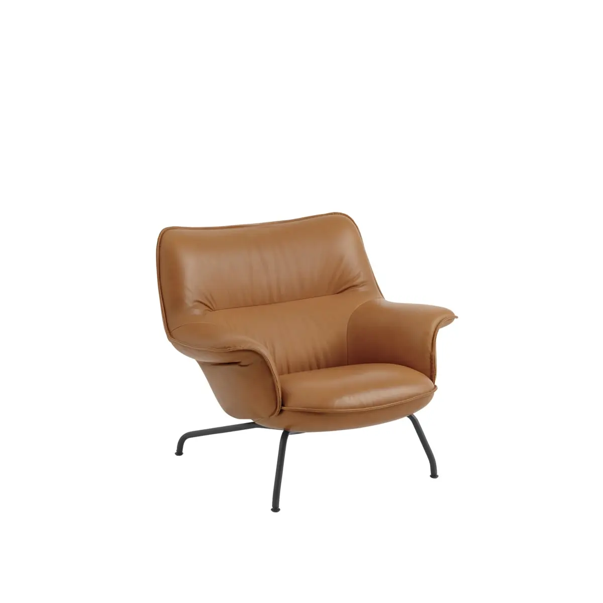 Lenestol Doze Lounge Lav - Cognac skinn