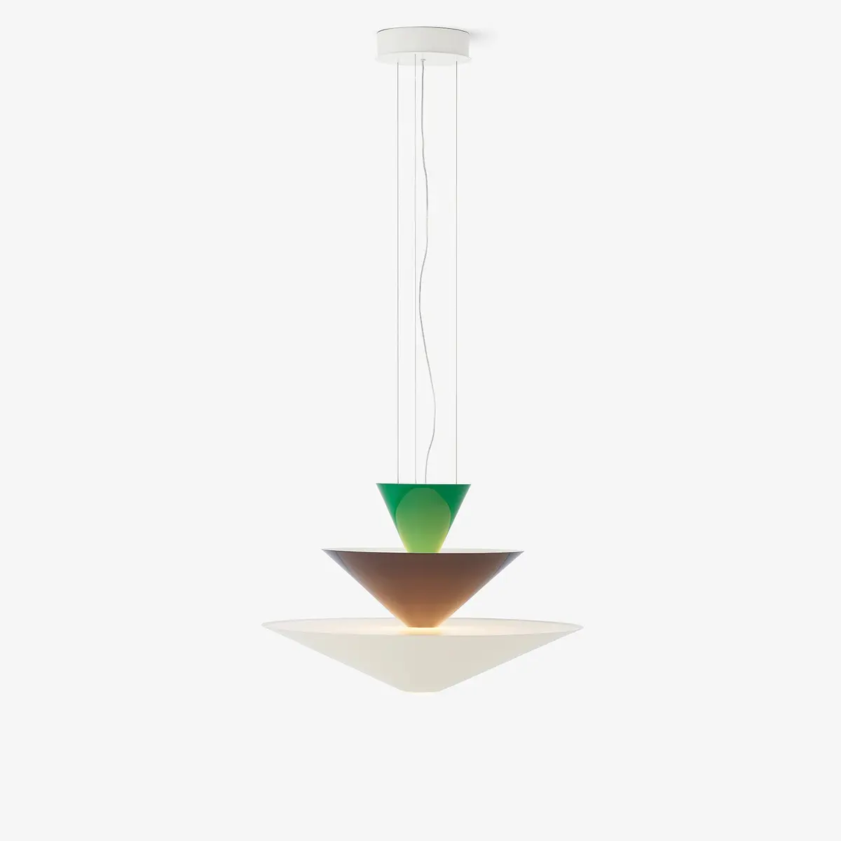 Gio Pendant Signal Green, Deep Blue & Ecru White LN14 Ø60 cm