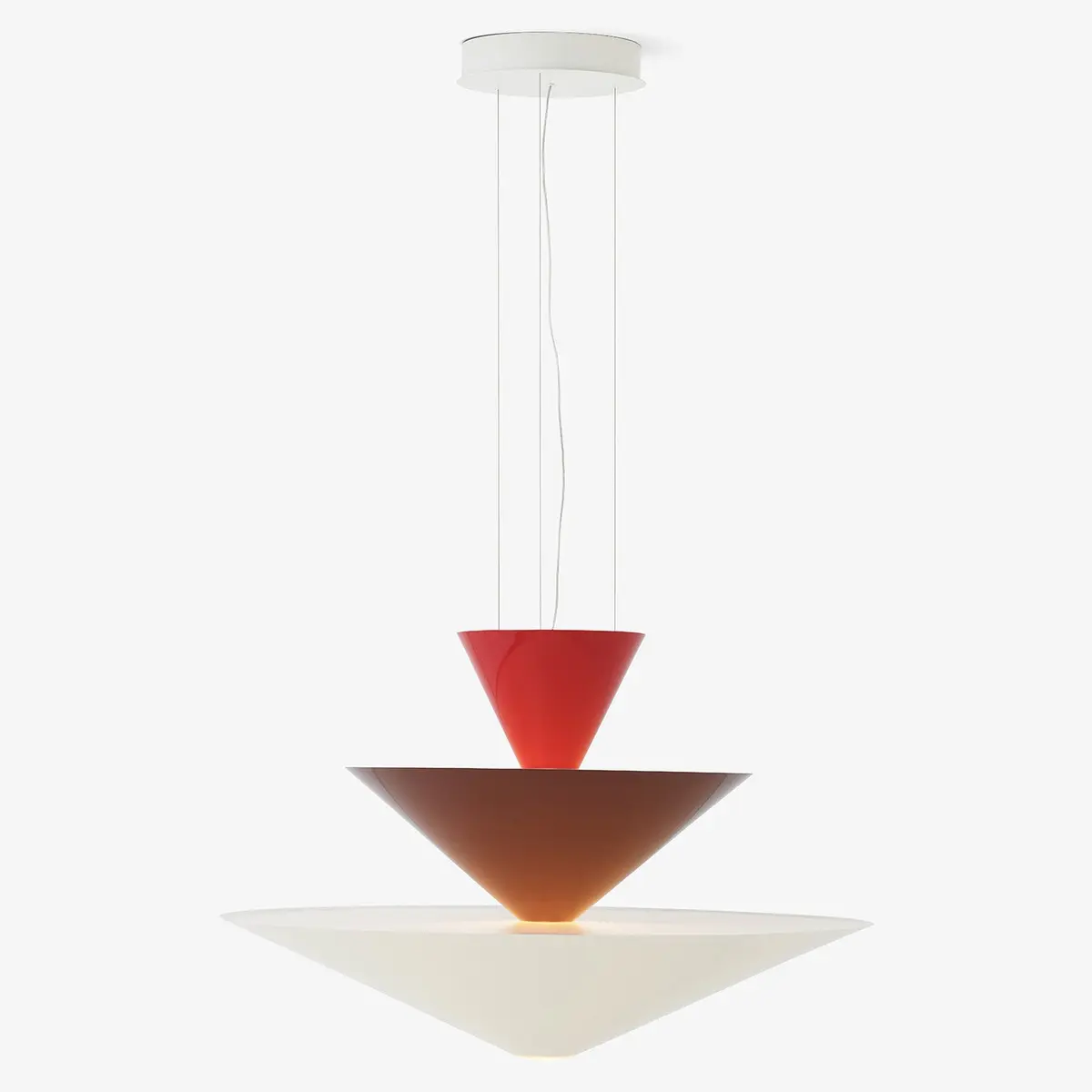 Gio Pendant Vermilion Red, Dark Burgundy & Ecru White LN15 Ø92 cm