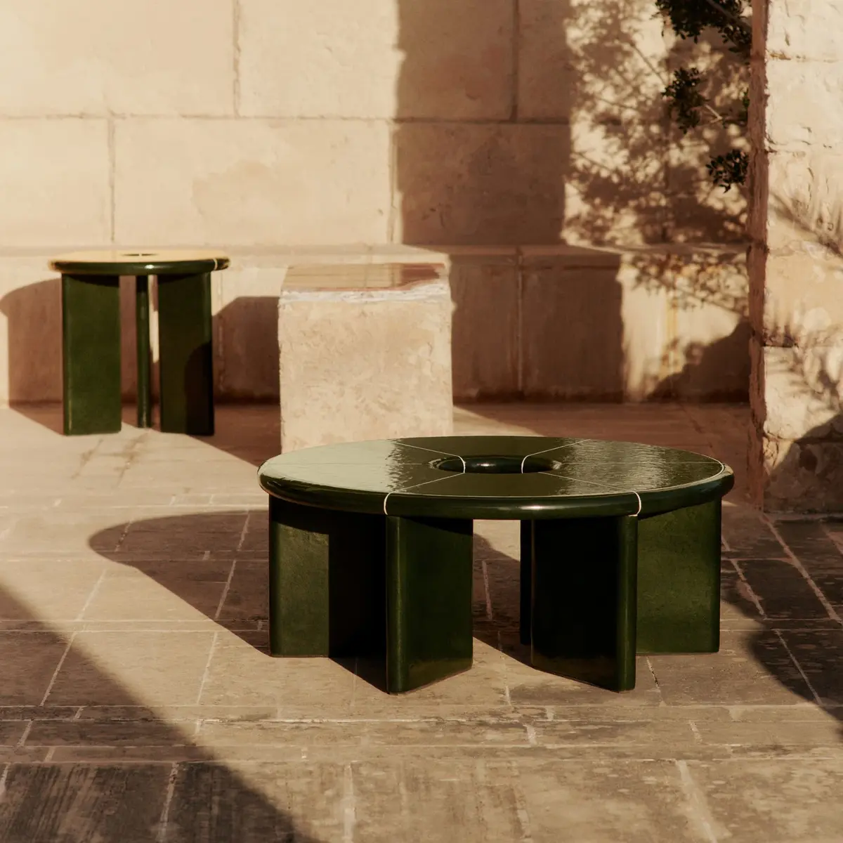 Loungebord Deya Ø80 Dark Green