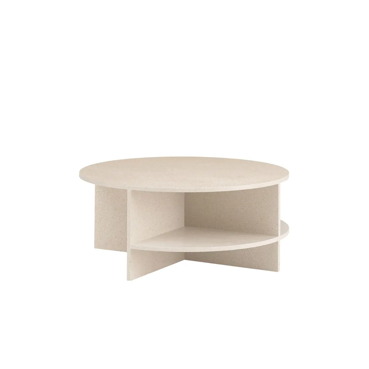 Loungebord Halves Ø85 - Light Taupe Terrazzo