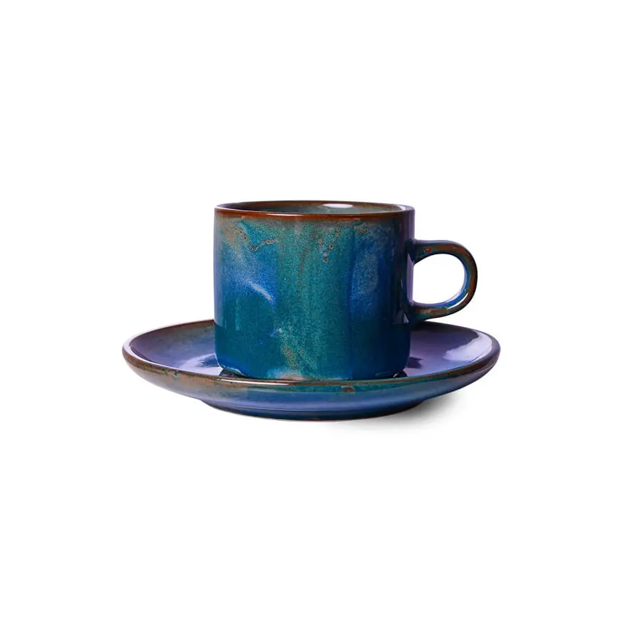 Kopp og fat CHEF Rustic Blue