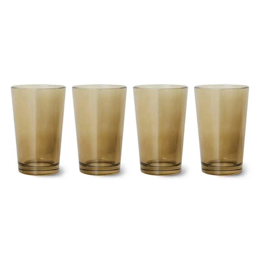 4 stk | 70's Te-glass Mud Brown
