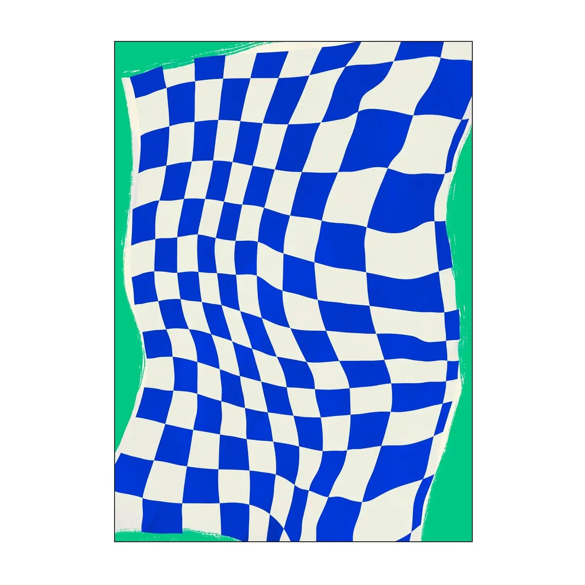 Poster Blue Checker Cloth 30x40 cm