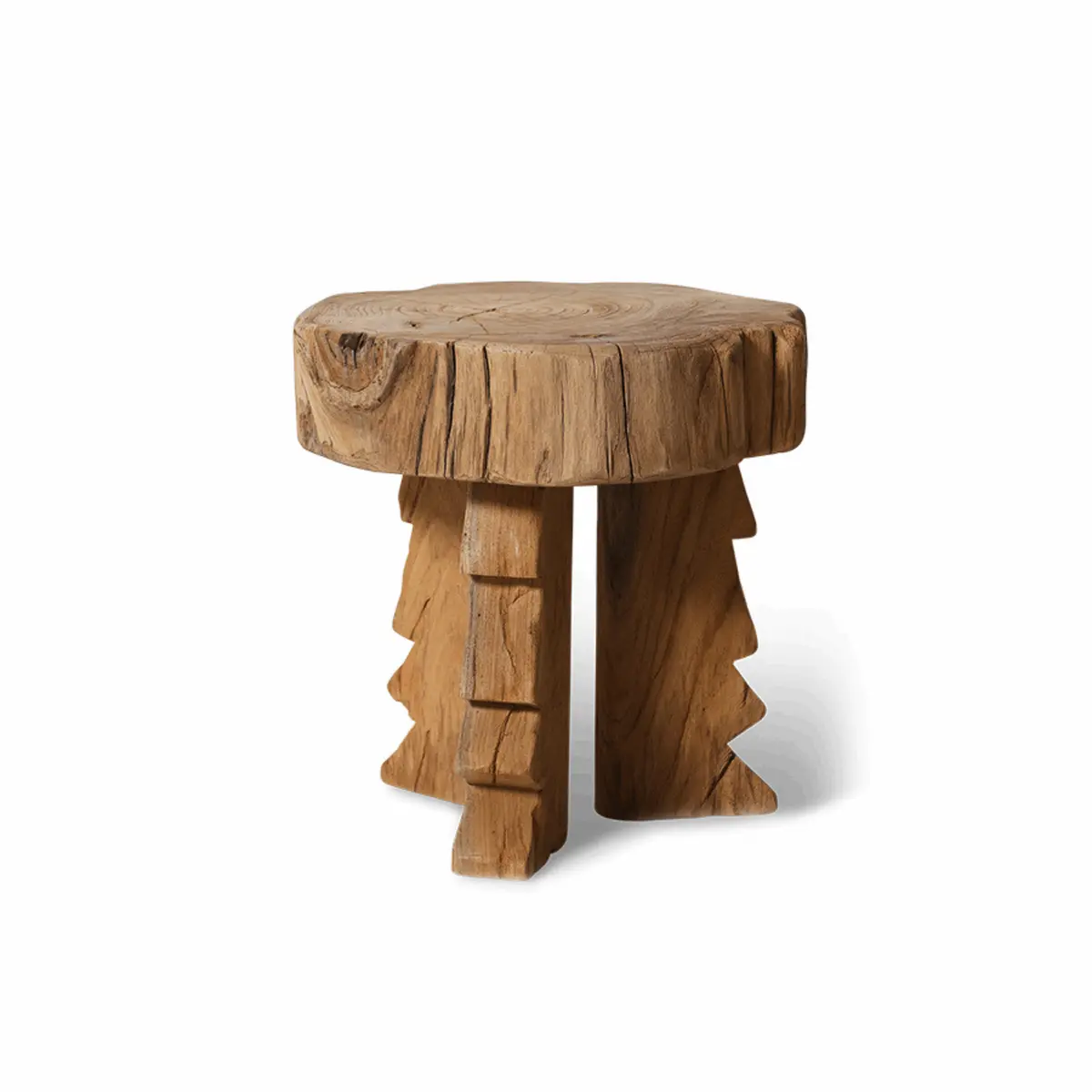 Carved wooden stool