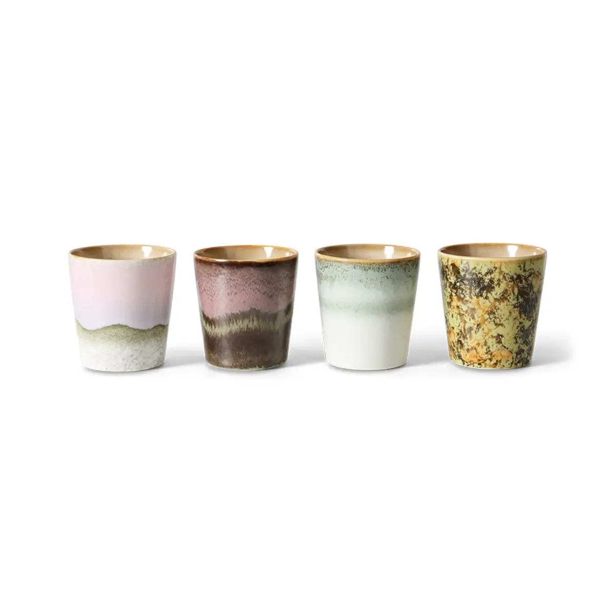 70s ceramics: coffee mugs, serendipity (set of 4)