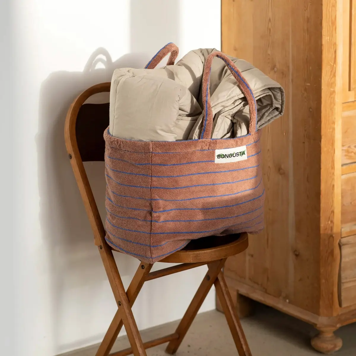 Naram Strandbag Camel & Ultramarine