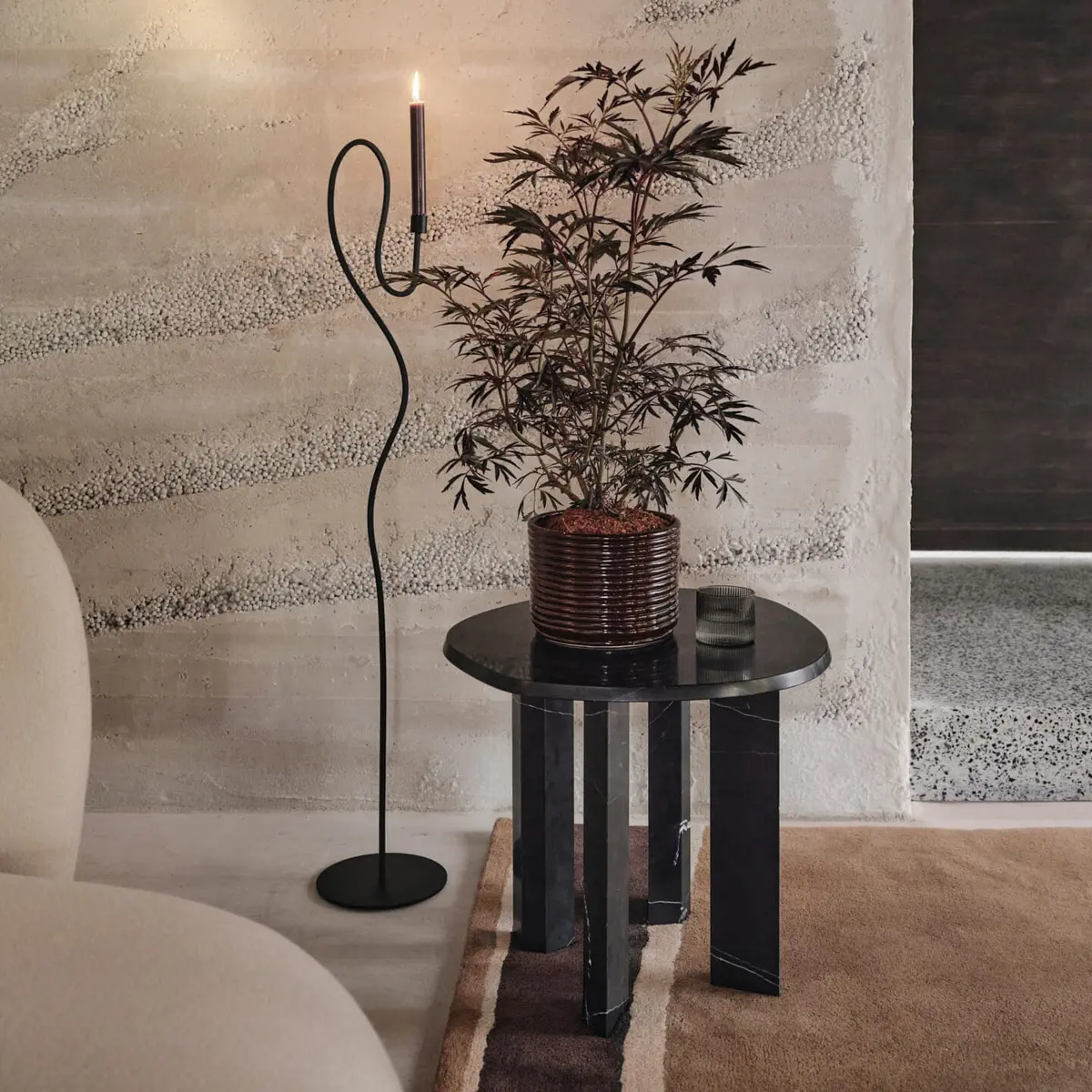Valse Gulvlysestake Black
