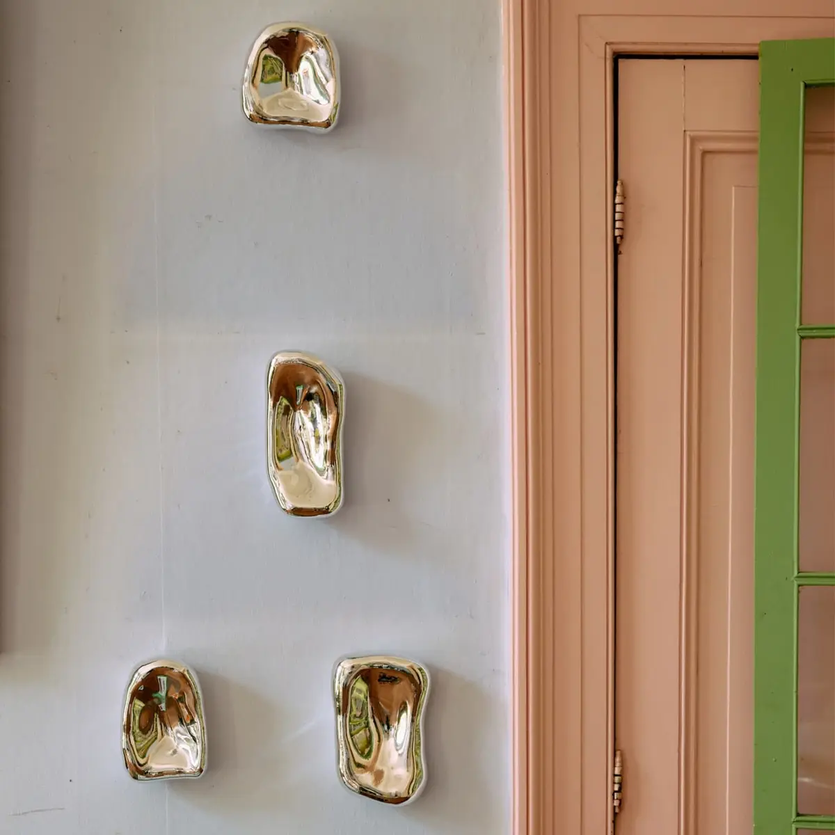 Glasskulptur Chrome (sett med 4)