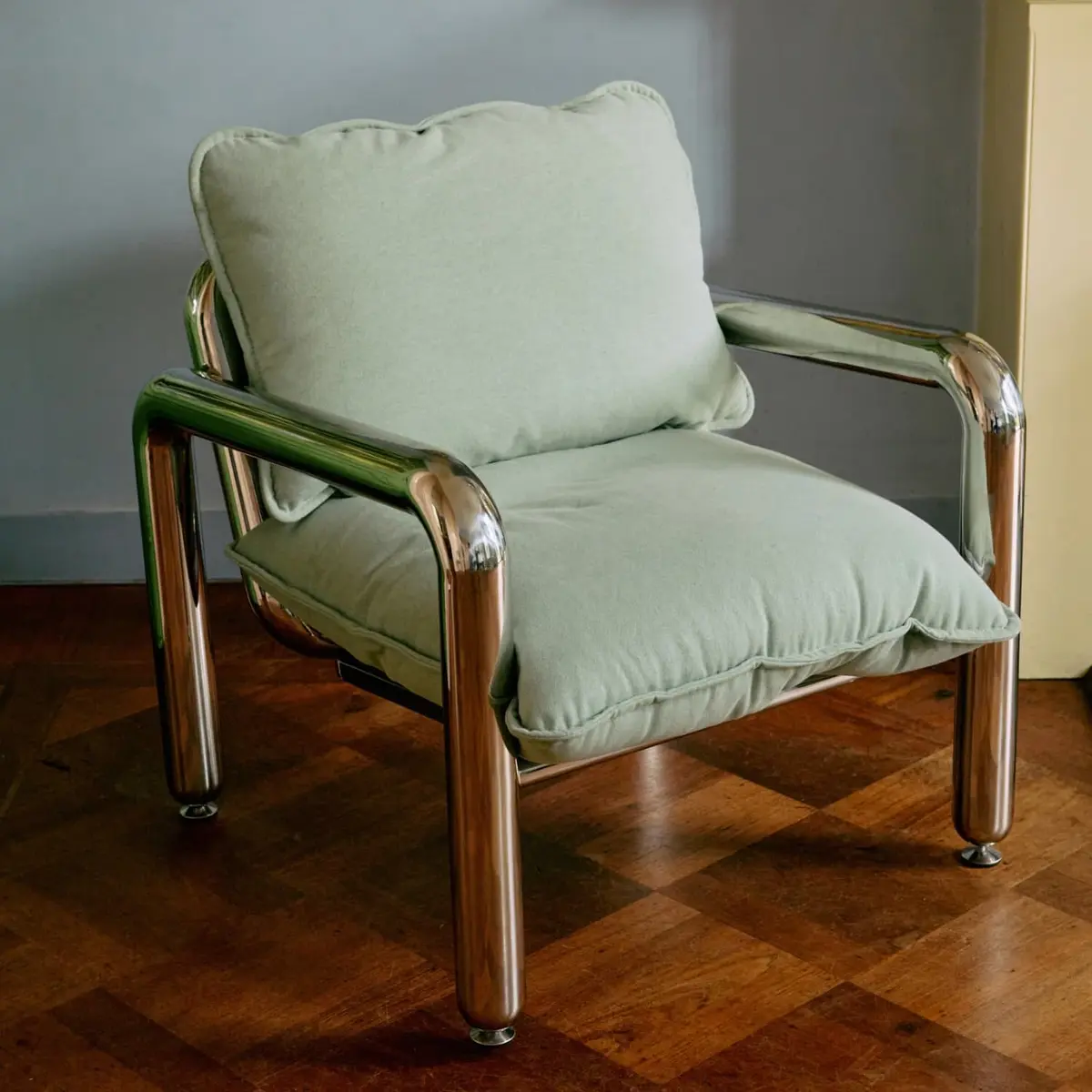 Loungestol Chrome Canvas Mint