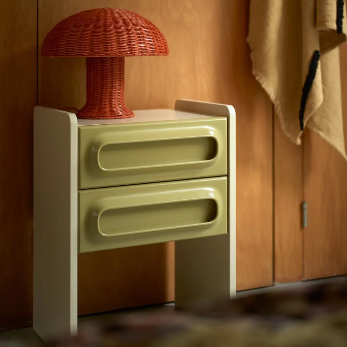 Nattbord Space, sage/cream