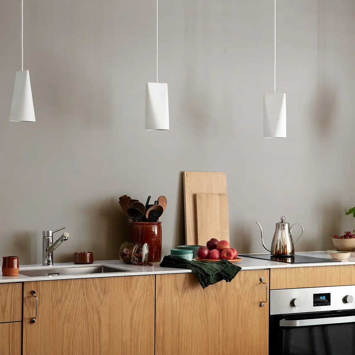 Taklampe Keramikk Narrow White