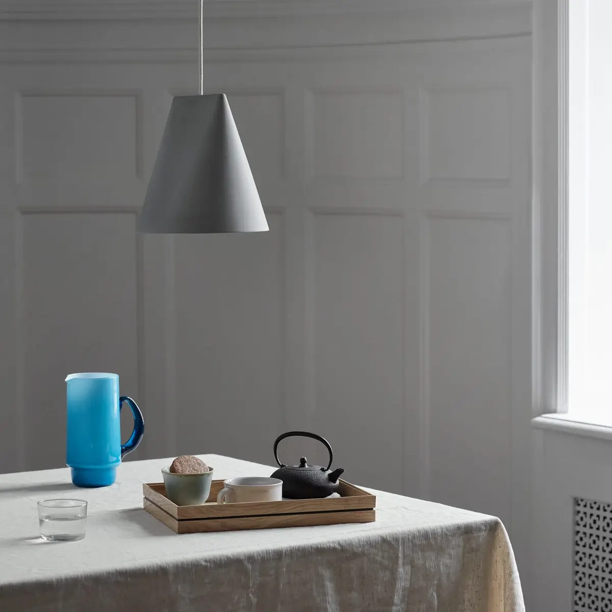 Taklampe Keramikk Narrow Light Grey