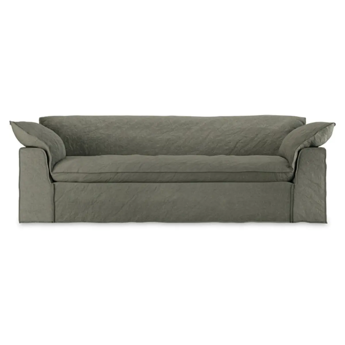 Nomad couch: 244cm, linen, army green