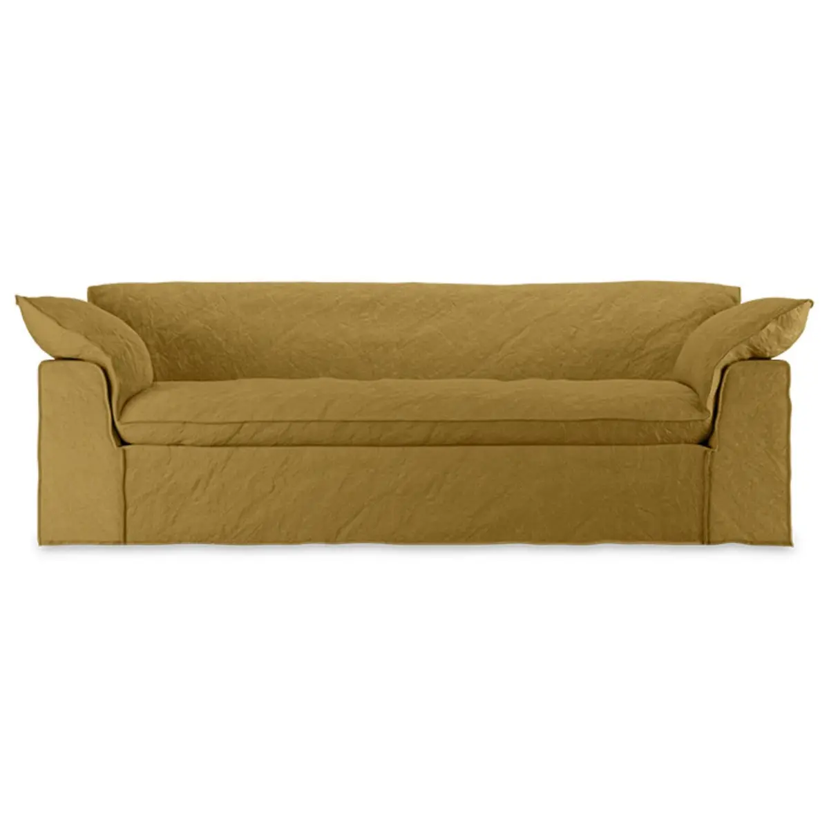 Nomad couch: 244cm, linen, burnt ochre