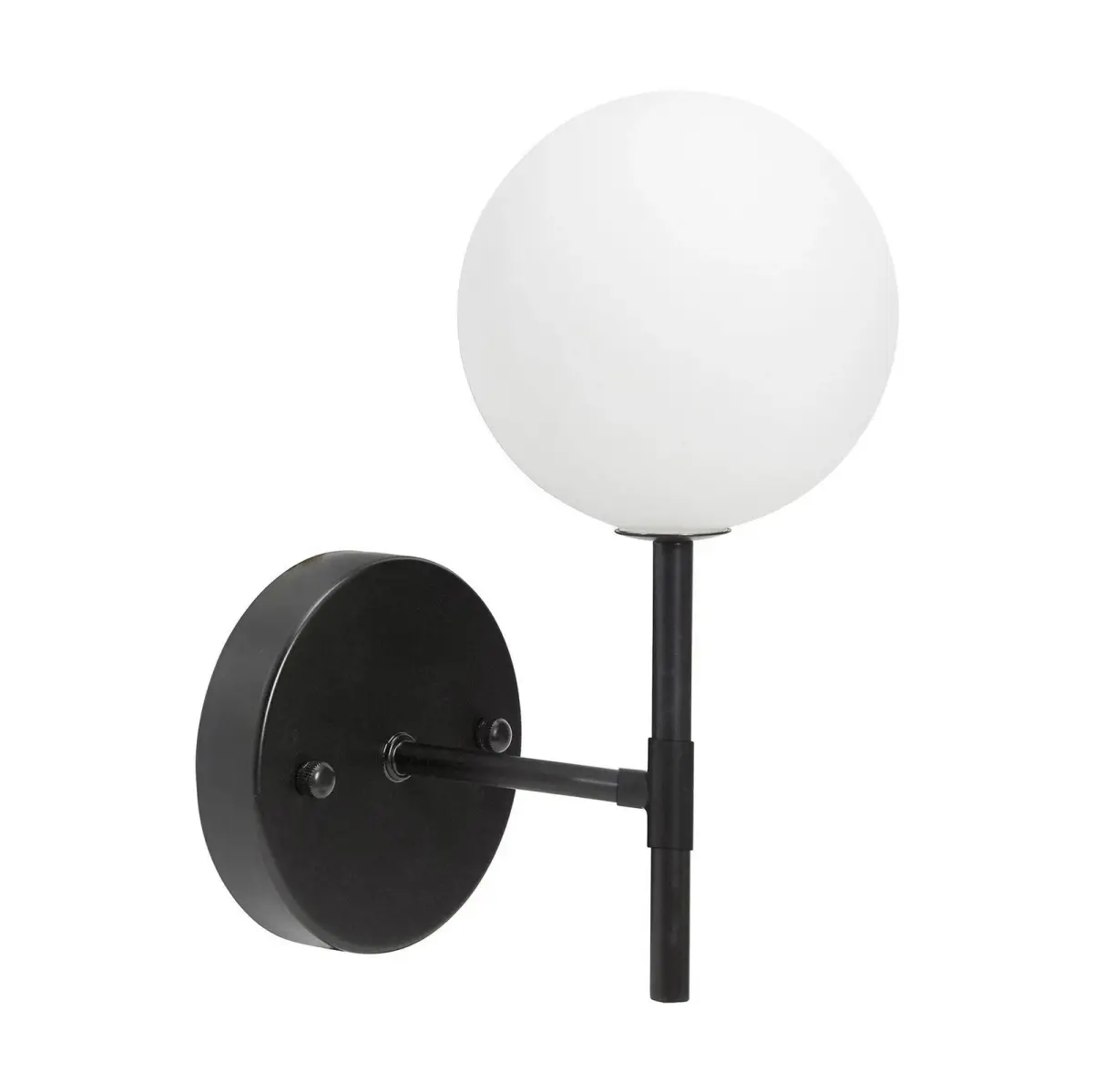 PR Home SIGMA S vegglampe, svart/opal, 1 lyskilde 25 cm glass