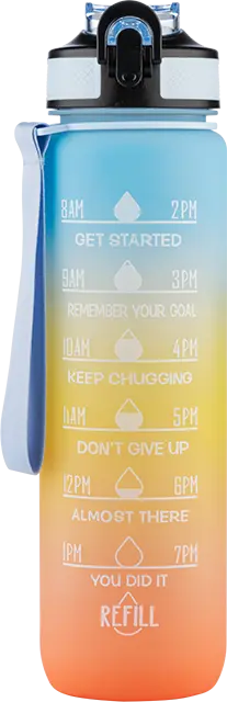 Beauty Rebels Motivational Water Bottle 1 L Sunrise