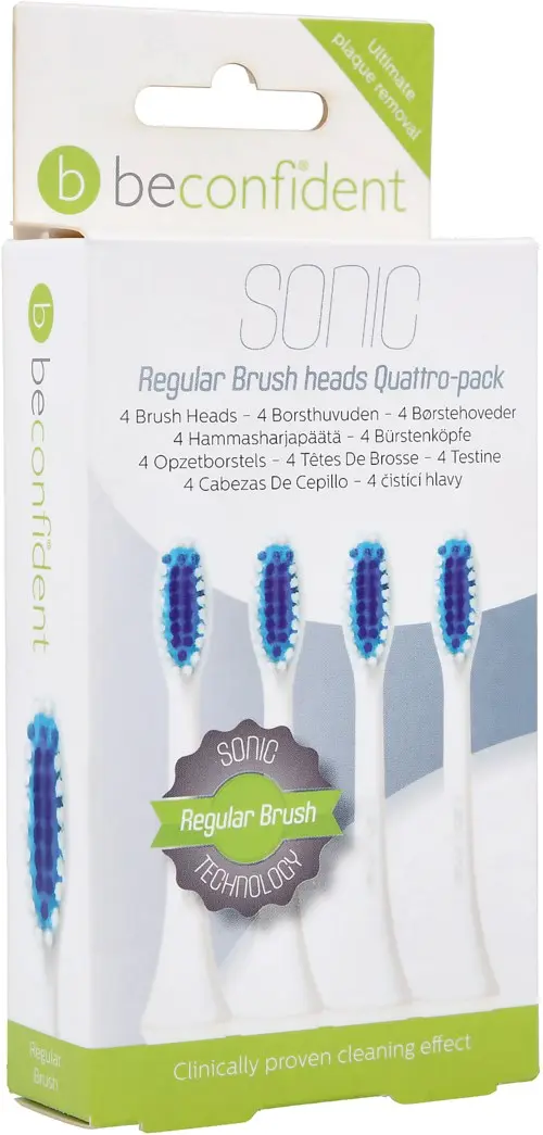 Beconfident Twin pack Beconfident Sonic tootbrush heads. White.