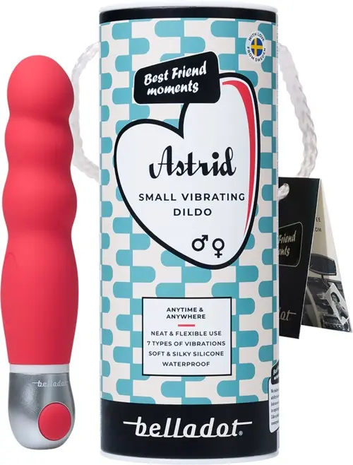 Belladot Astrid Small Vibrating Dildo Red