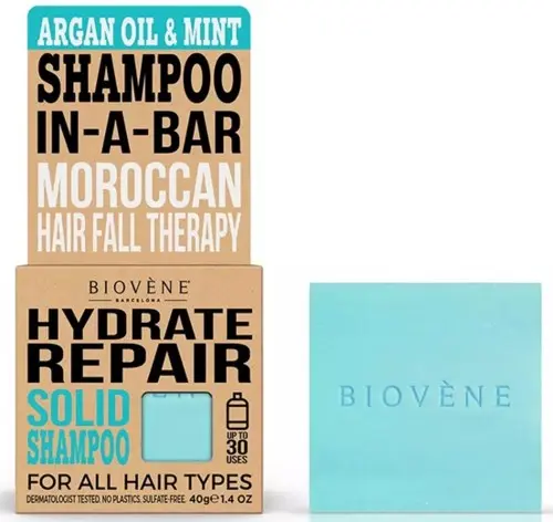 Biovène Hydrate Repair Argan Oil & Mint Solid Shampoo Bar