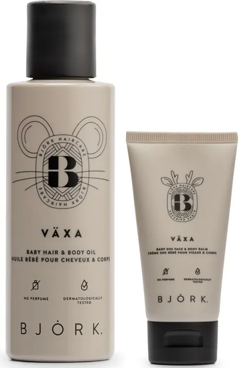 Björk VÄXA Baby Bundle Hair & Body Oil 125 ml & SOS Face & Body Balm 50 ml
