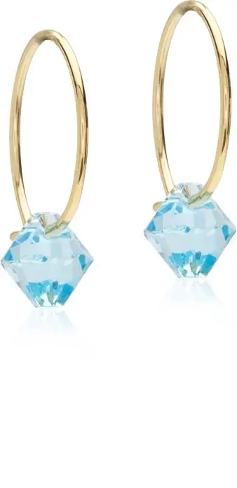 Blomdahl  Ear Ring 14 mm, Bicone 6 mm, Aquamarine